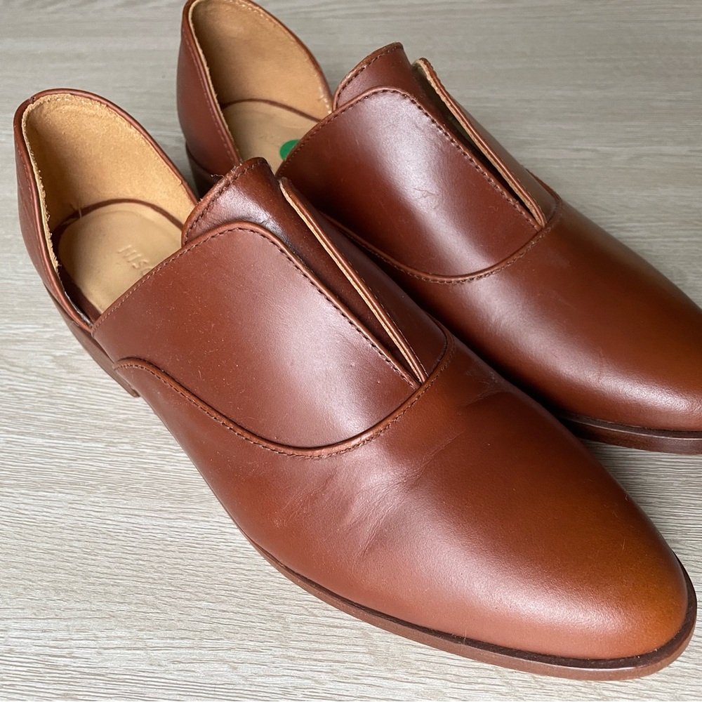 Nisolo Emma d'Orsay Oxford Shoes in Chestnut Leather